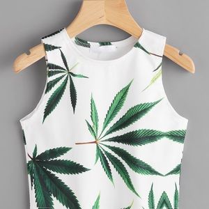 NWOT Shein Palm Tree Crop Top